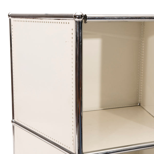 White and Chrome Haller Office Shelving Unit Gil & Roy Props