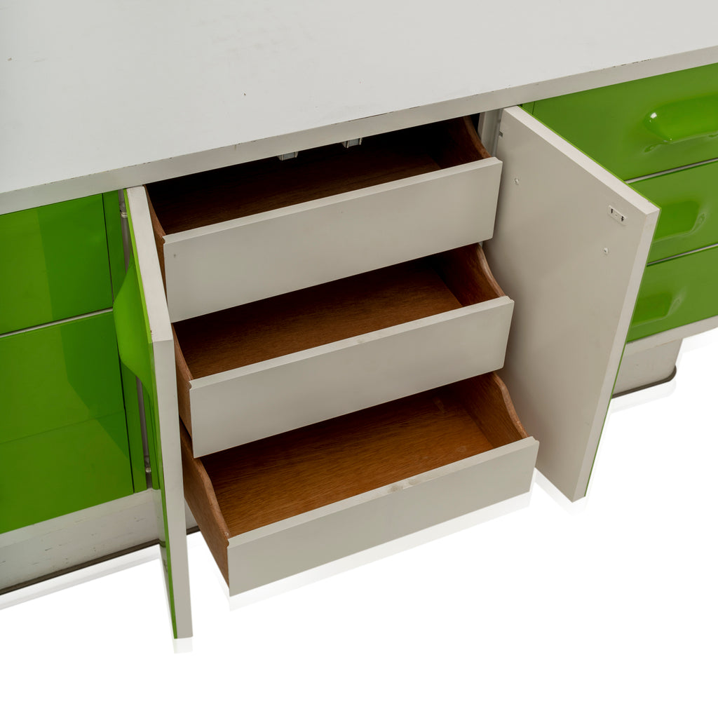 Green & White Mod Dresser Credenza