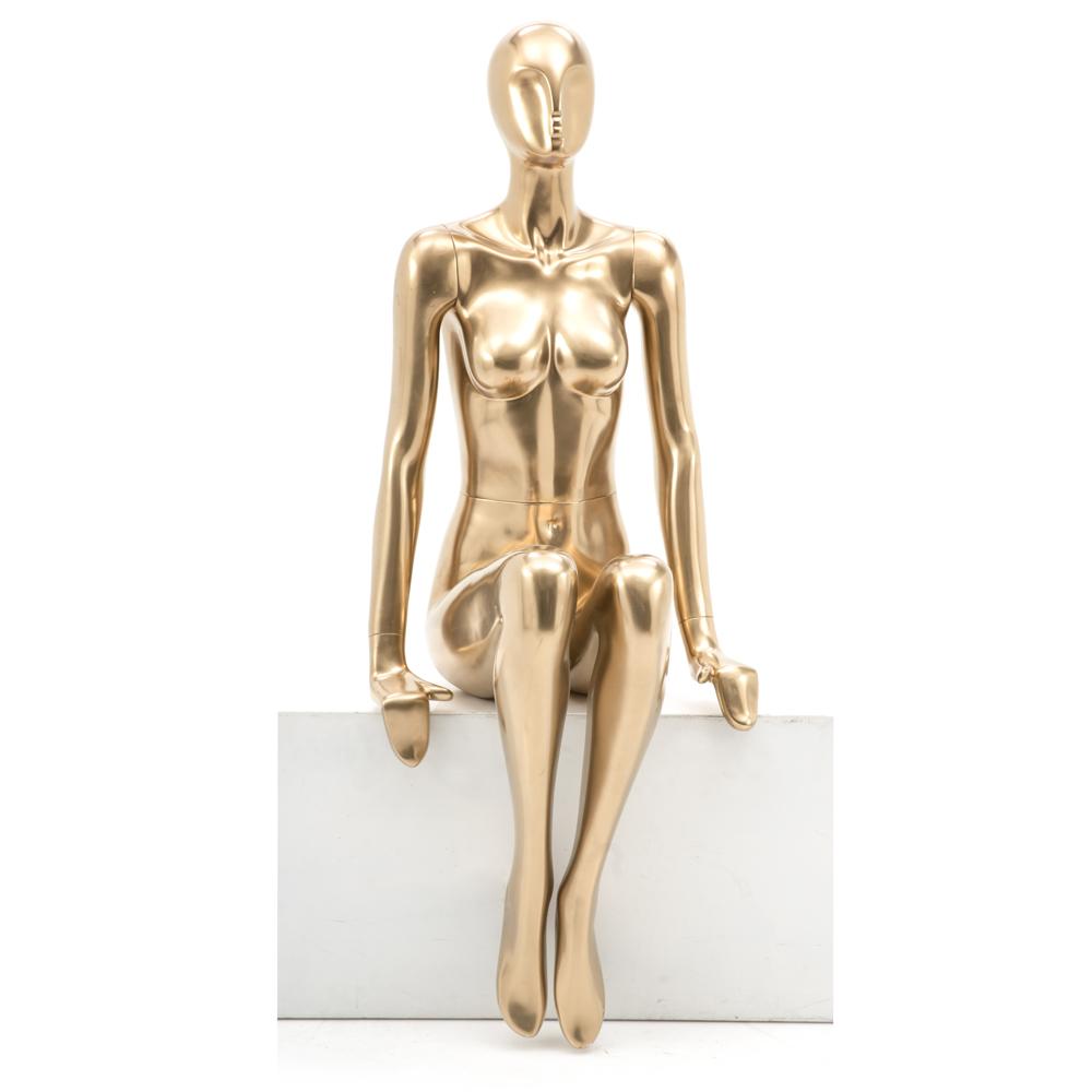 Gold Female Mannequin Seated