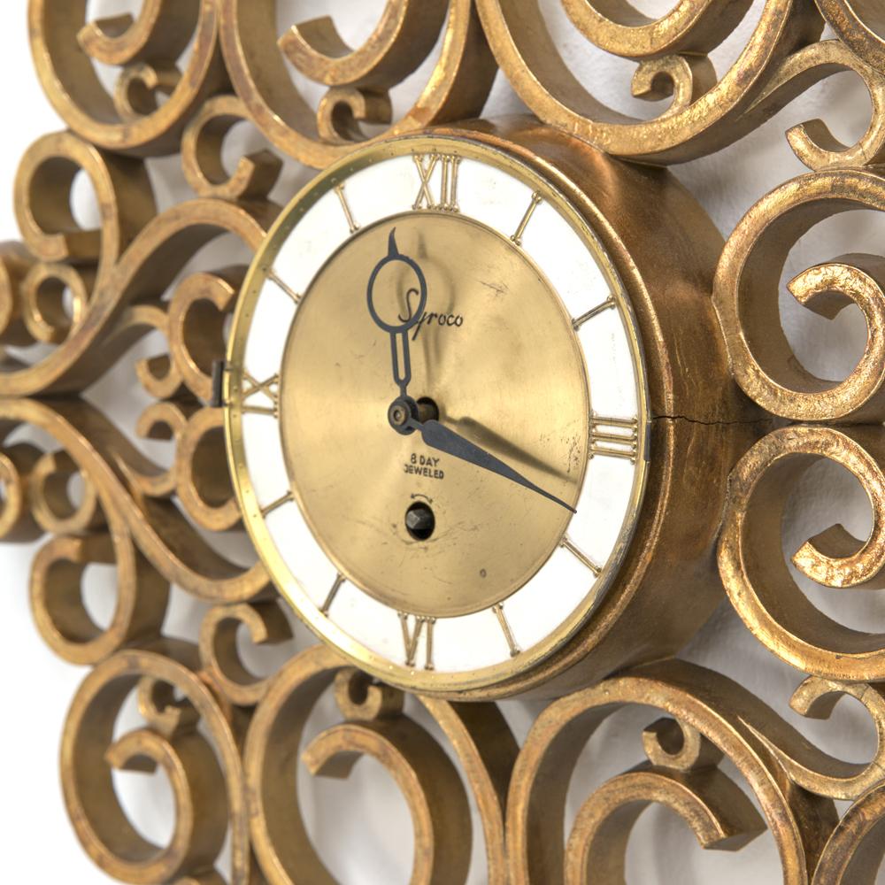 Gold Scroll Diamond Wall Clock