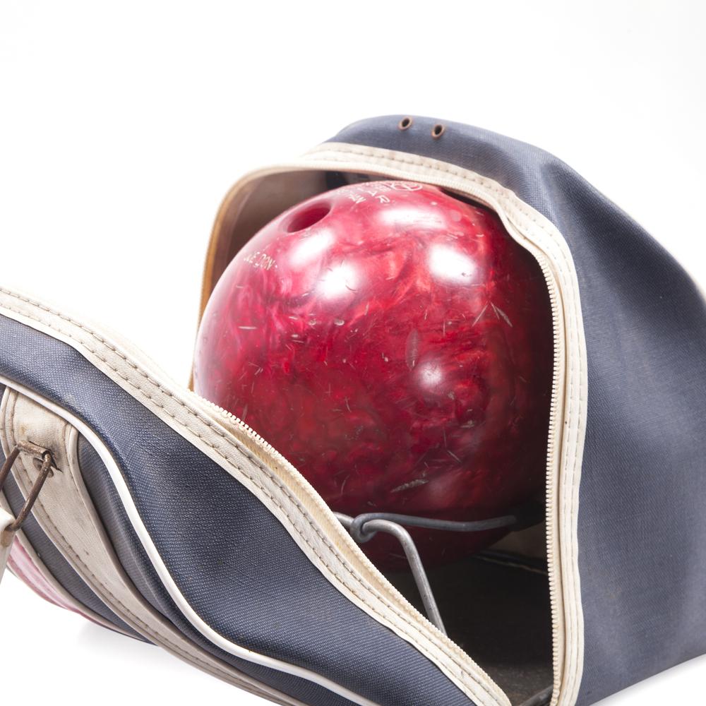 Blue Bowling Bag with Red Ball