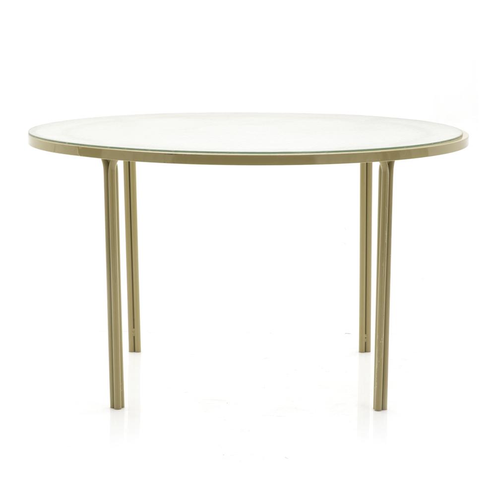 Matte Gold Round Top Patio Dining Table
