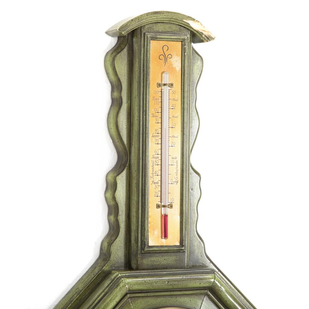Vintage Green Hanging Barometer