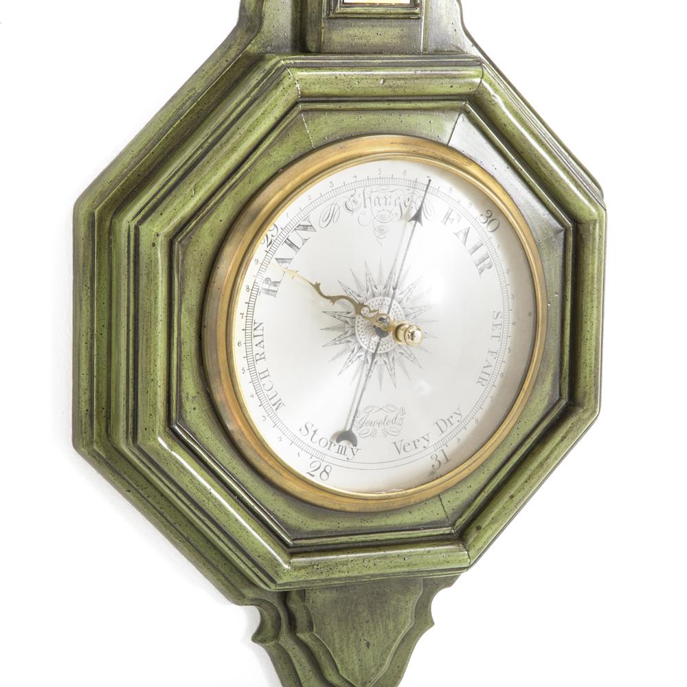 Vintage Green Hanging Barometer