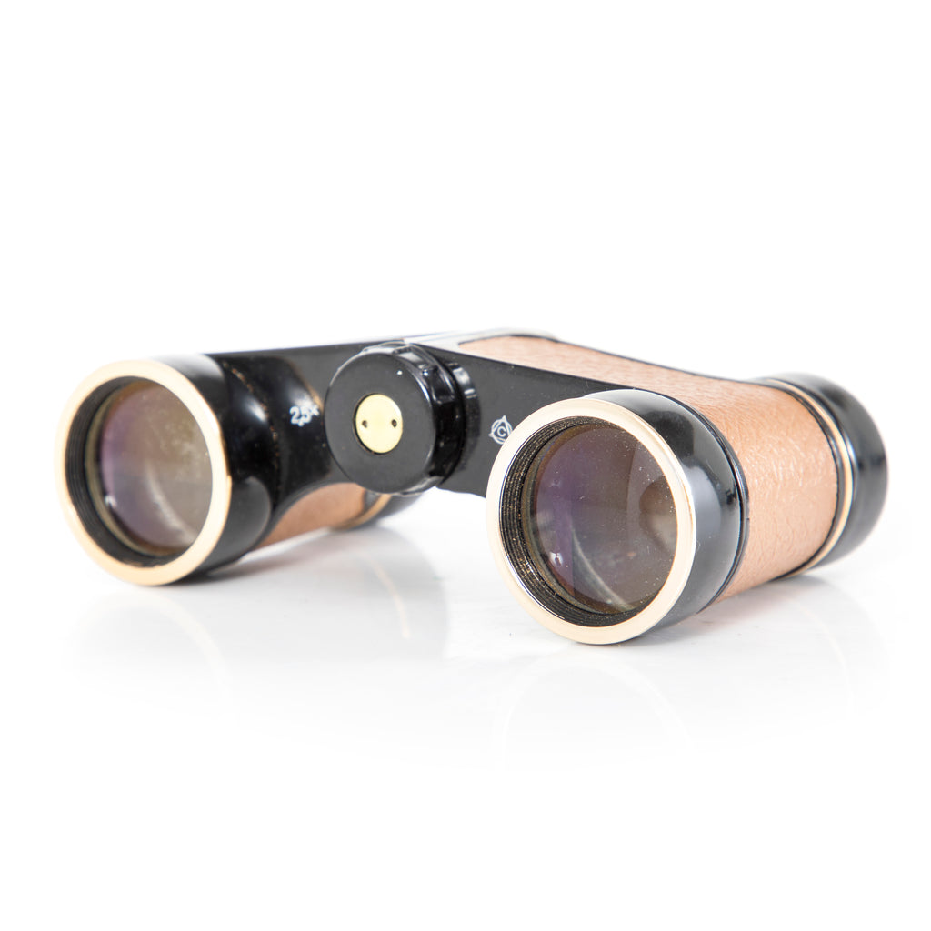 Black & Tan Vintage Binoculars with Case (A+D)