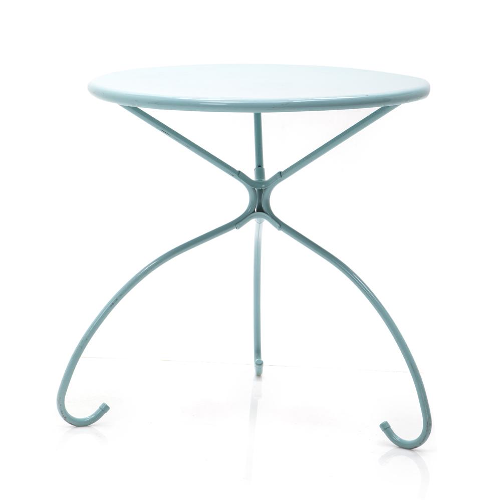 Blue Metal Outdoor Table