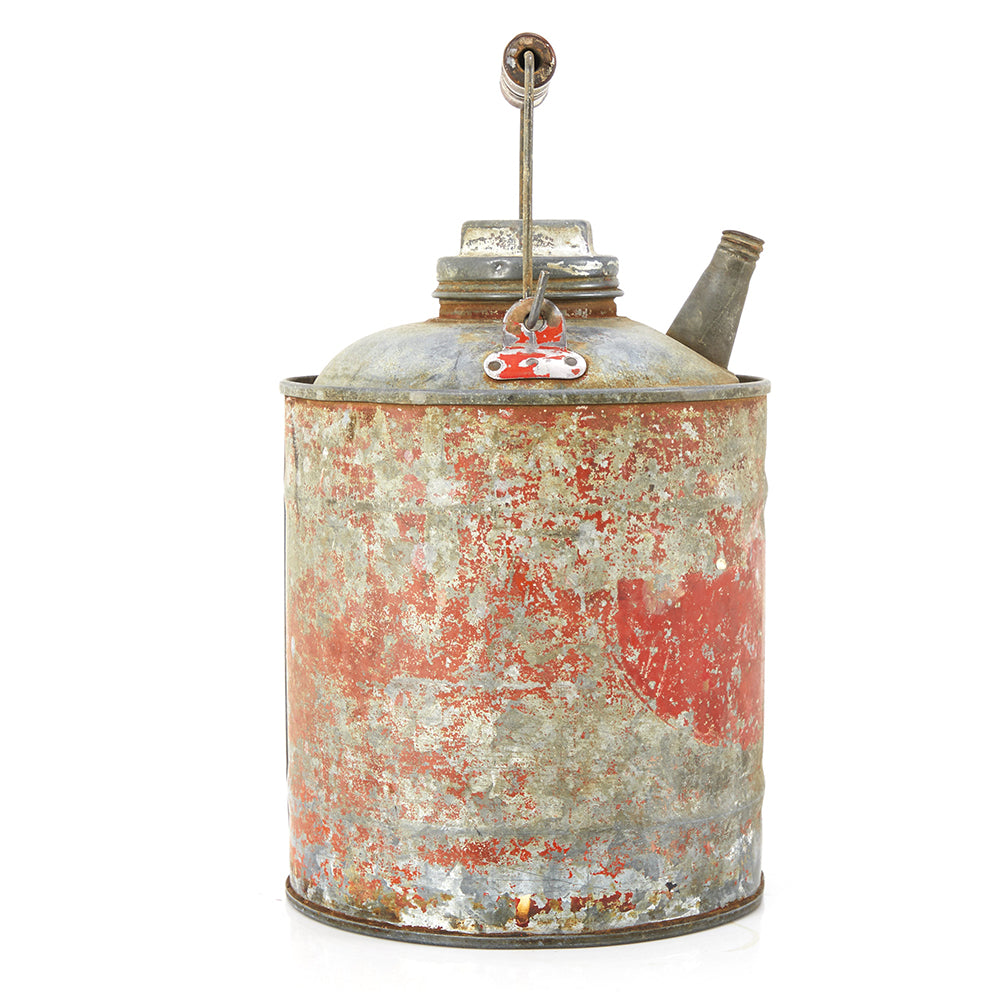 Silver Rusted Metal Oil Can (A+D)
