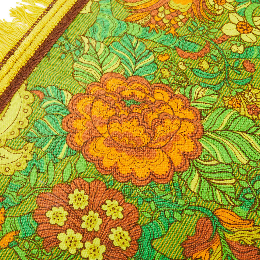Green Flower Print Blanket