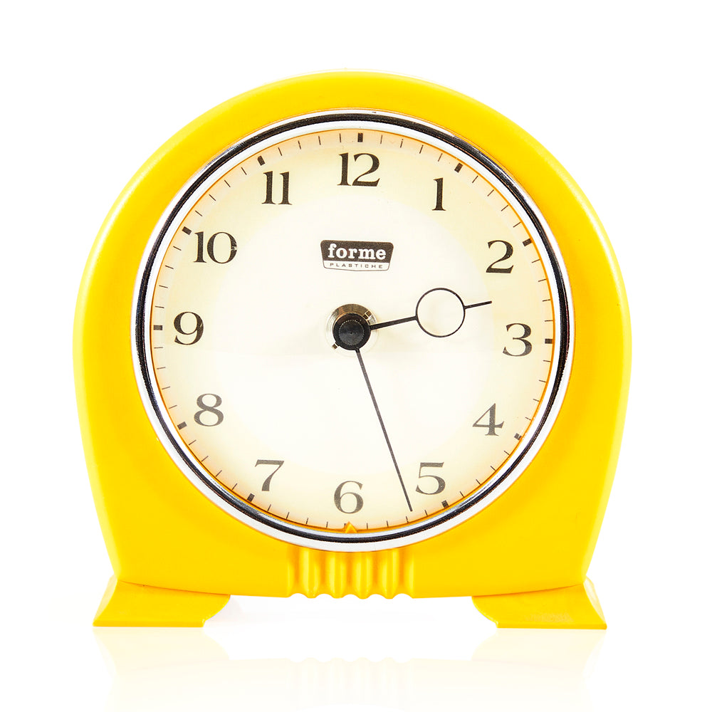 Round Yellow Vintage Tabletop Clock