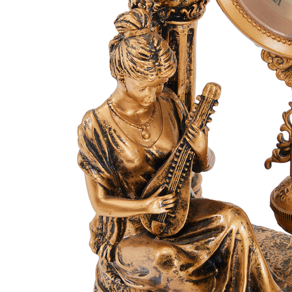 Gold Rococo Tabletop Clock Sculpture