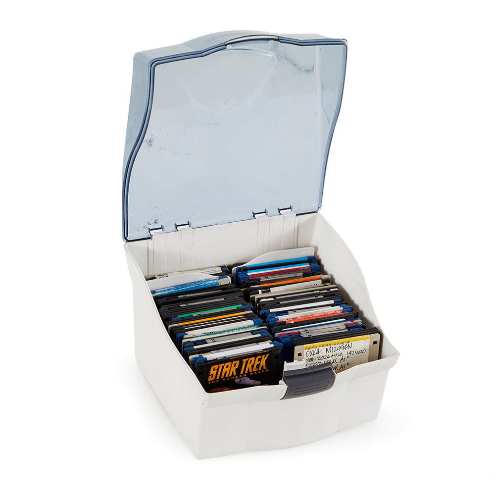 Transparent Lid Floppy Disc Storage Container