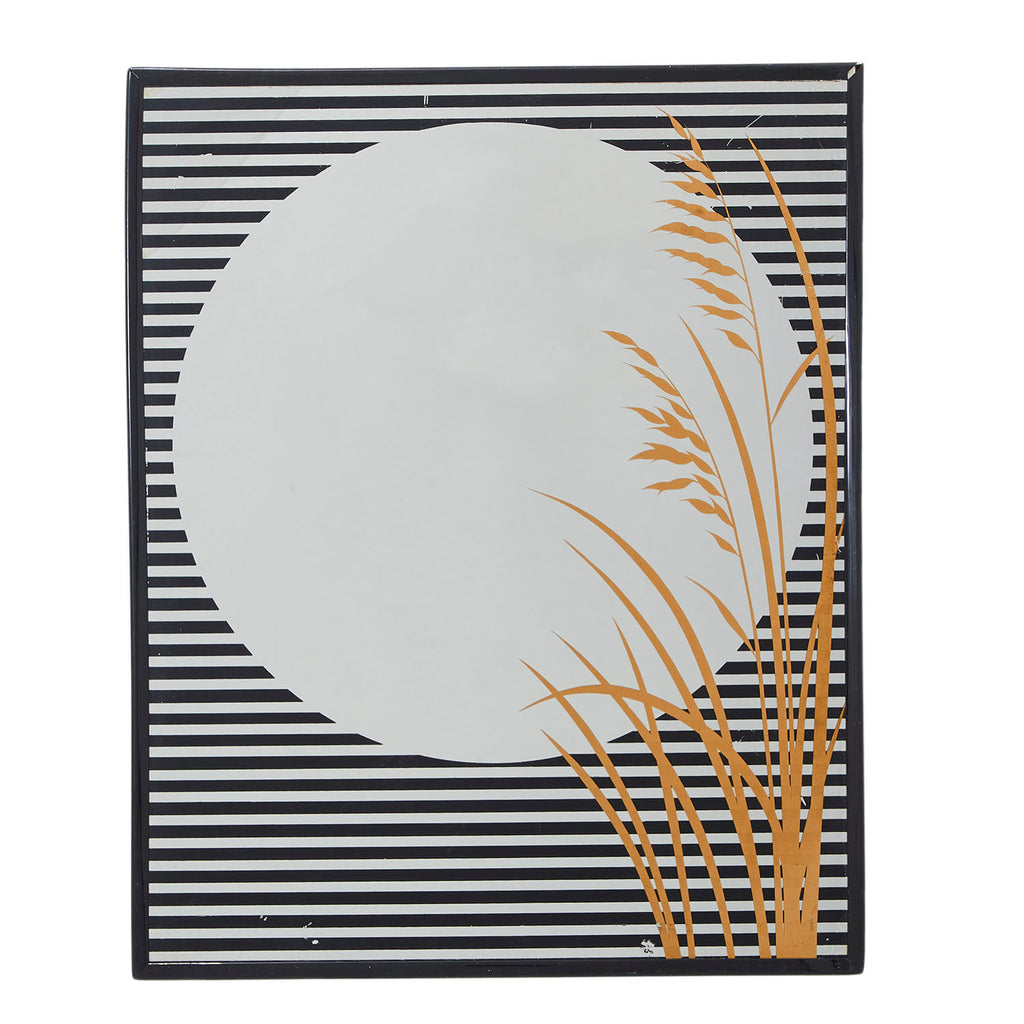 Black Stripes and Wheat Wall Mirror