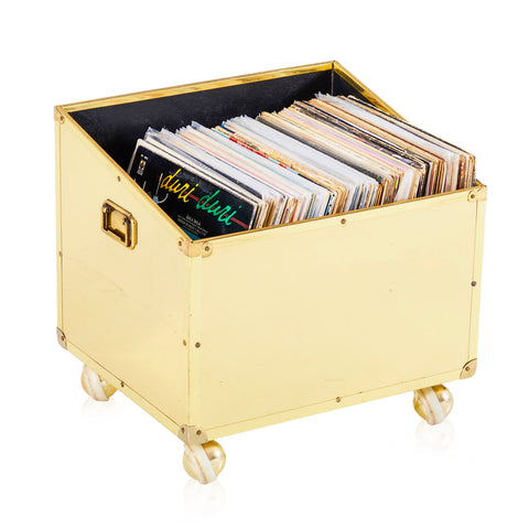 Gold Rolling Record Box w/ Records