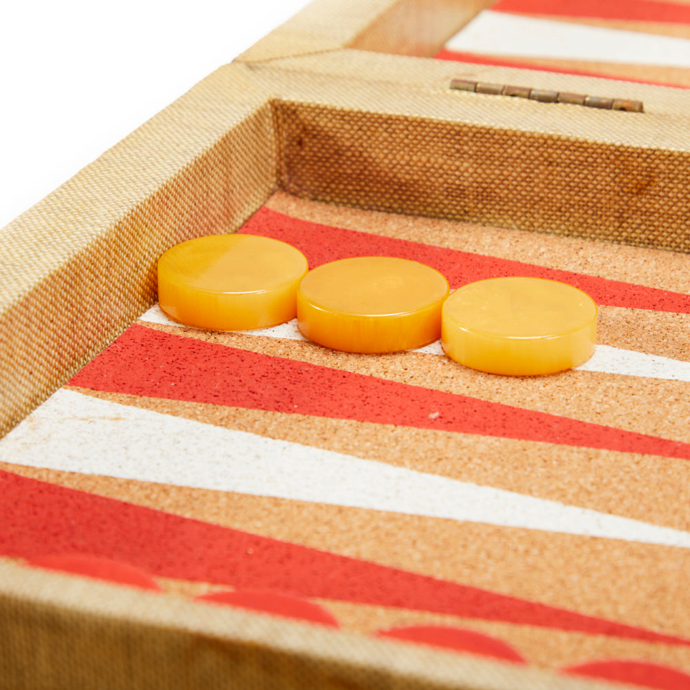 Tan and Red Backgammon Set