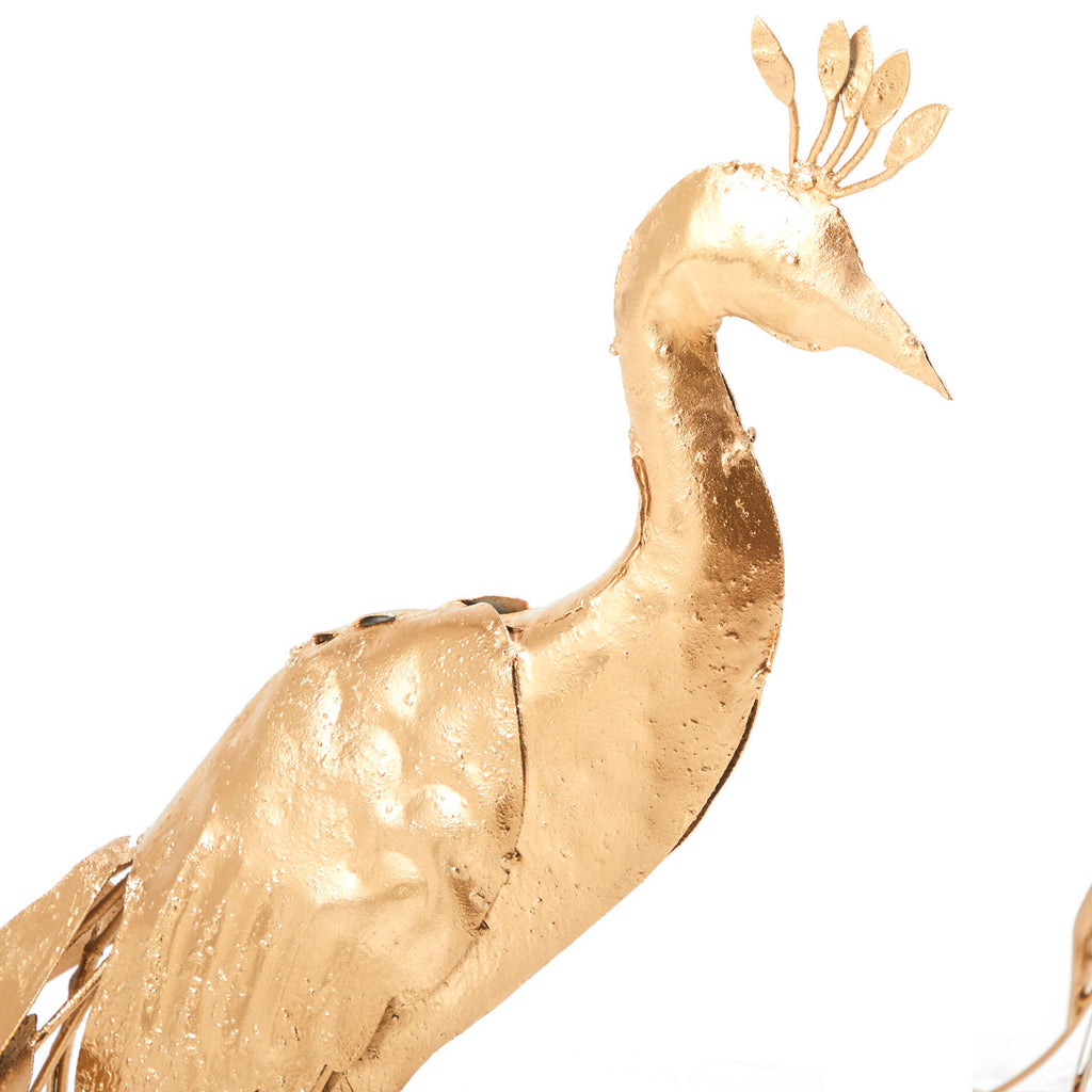 Gold Peacock Statue