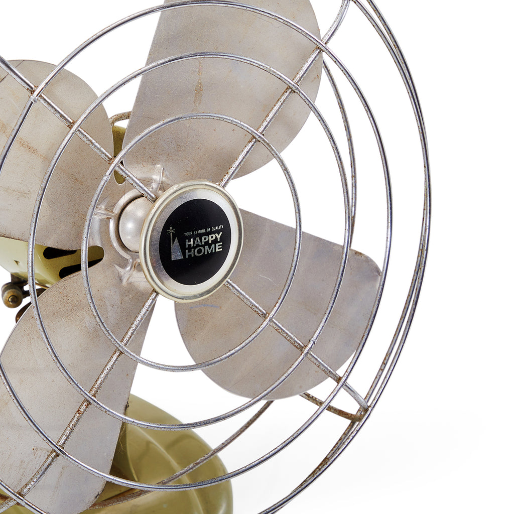 Yellow Vintage Happy Home Table Fan
