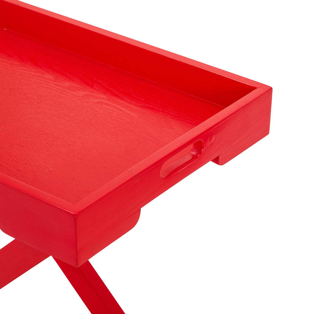 Red Folding Tray Table