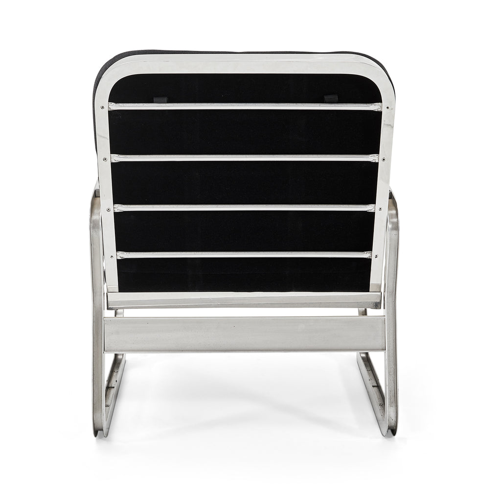 Black & Silver Slipper Lounge Chair