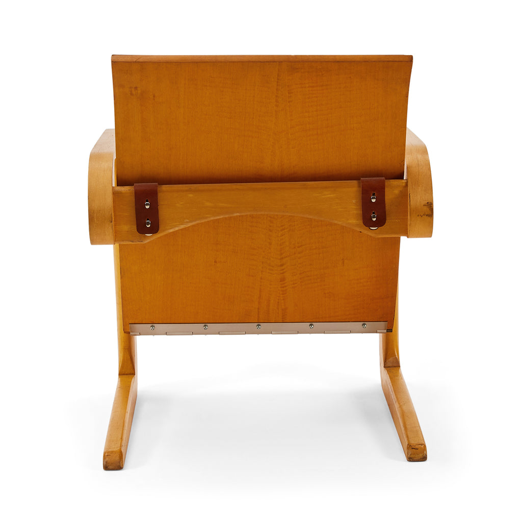 Airline Wood Modern Structured Hinge Arm Chair