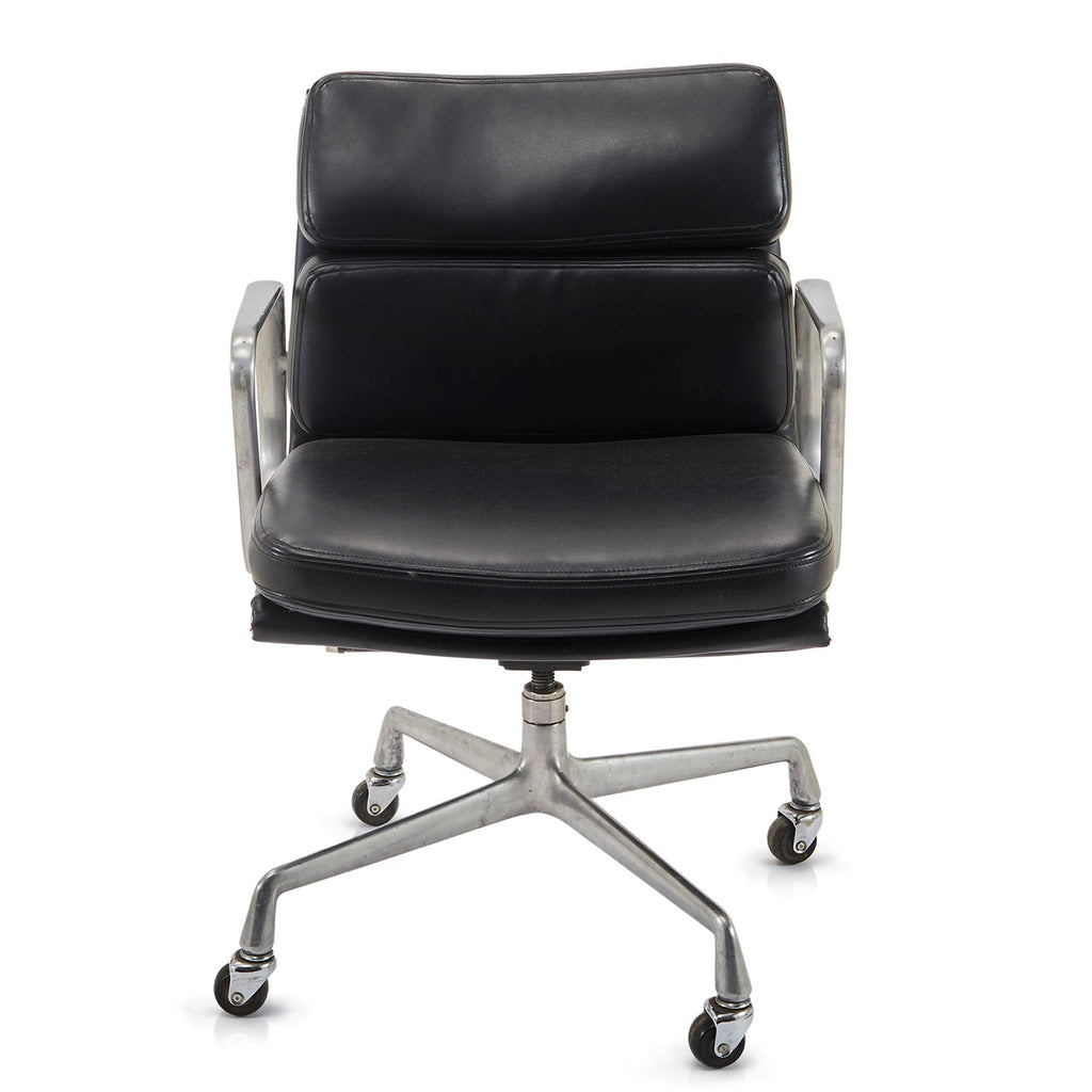 Black 2 Pad Leather Office Chair