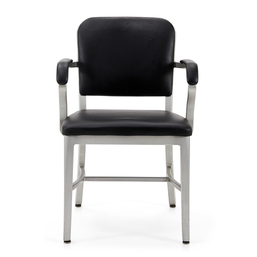 Black & Silver Metal Navy Arm Chair