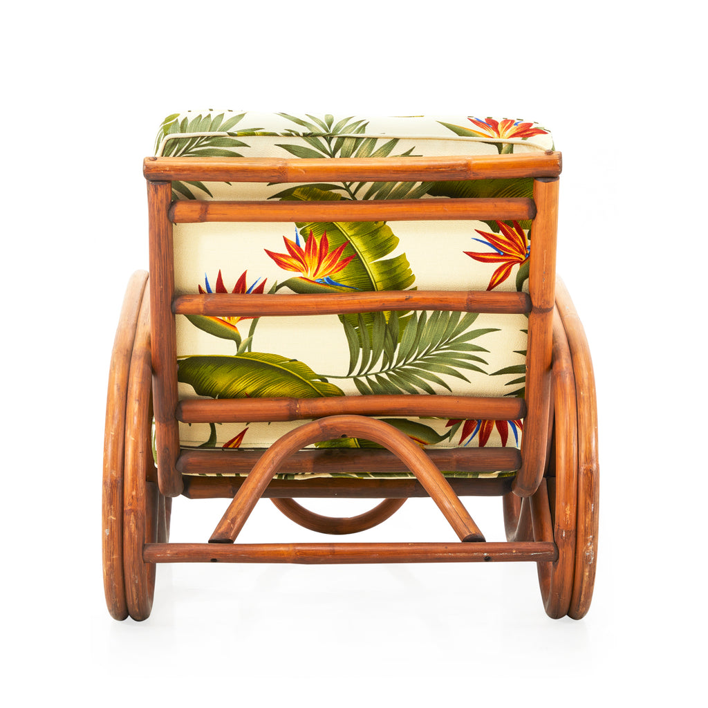 Bamboo Arm Chair With Floral Cushions