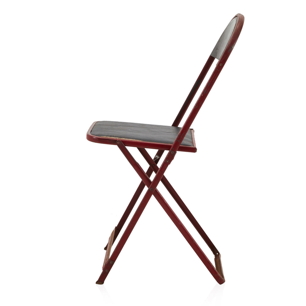 Black & Red Metal Folding Chair