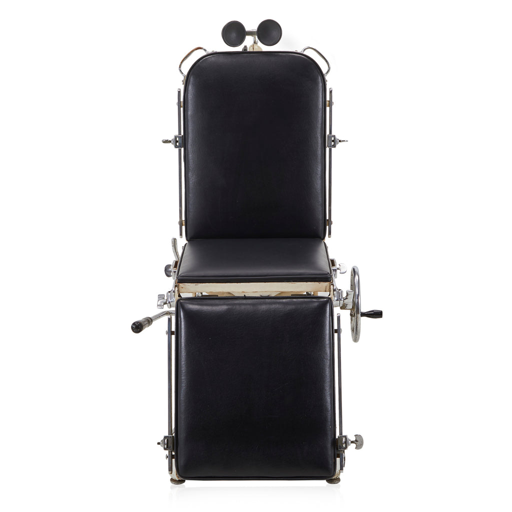 Black Leather & Chrome Vintage Dentist Chair