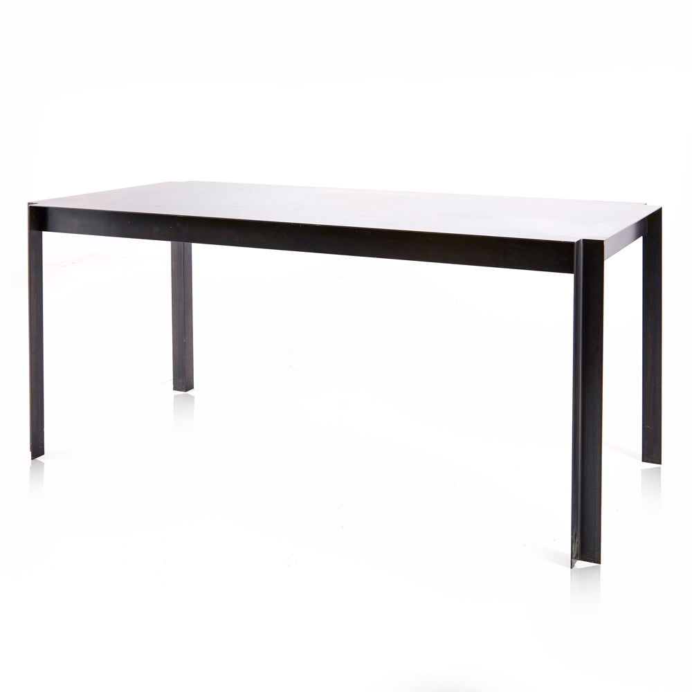 Black Steel Contemporary Dining Table