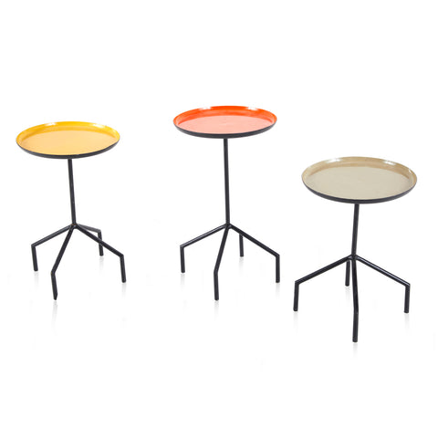 Modern Side Tables - Orange Yellow Gray
