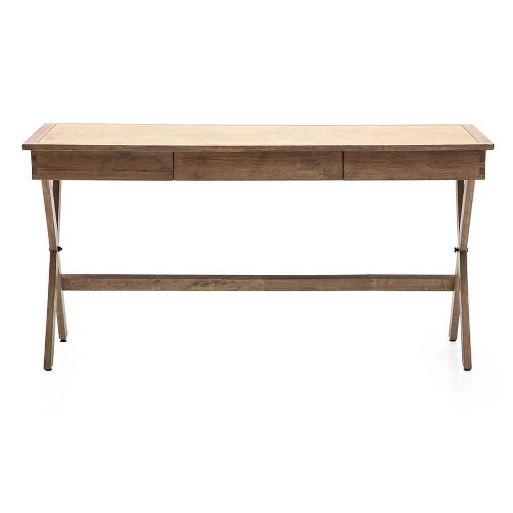 Narrow Contemporary Ash Grey Wood Desk