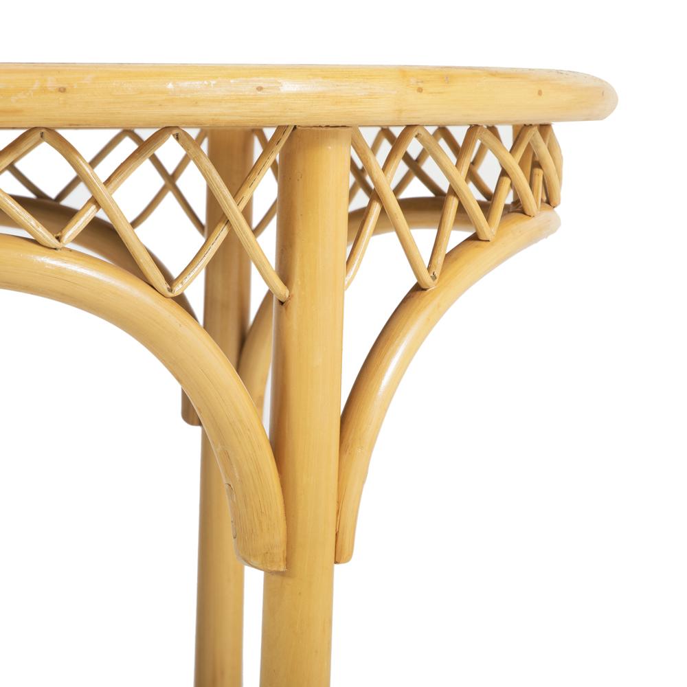 Wood & White Oval Rattan Dining Table