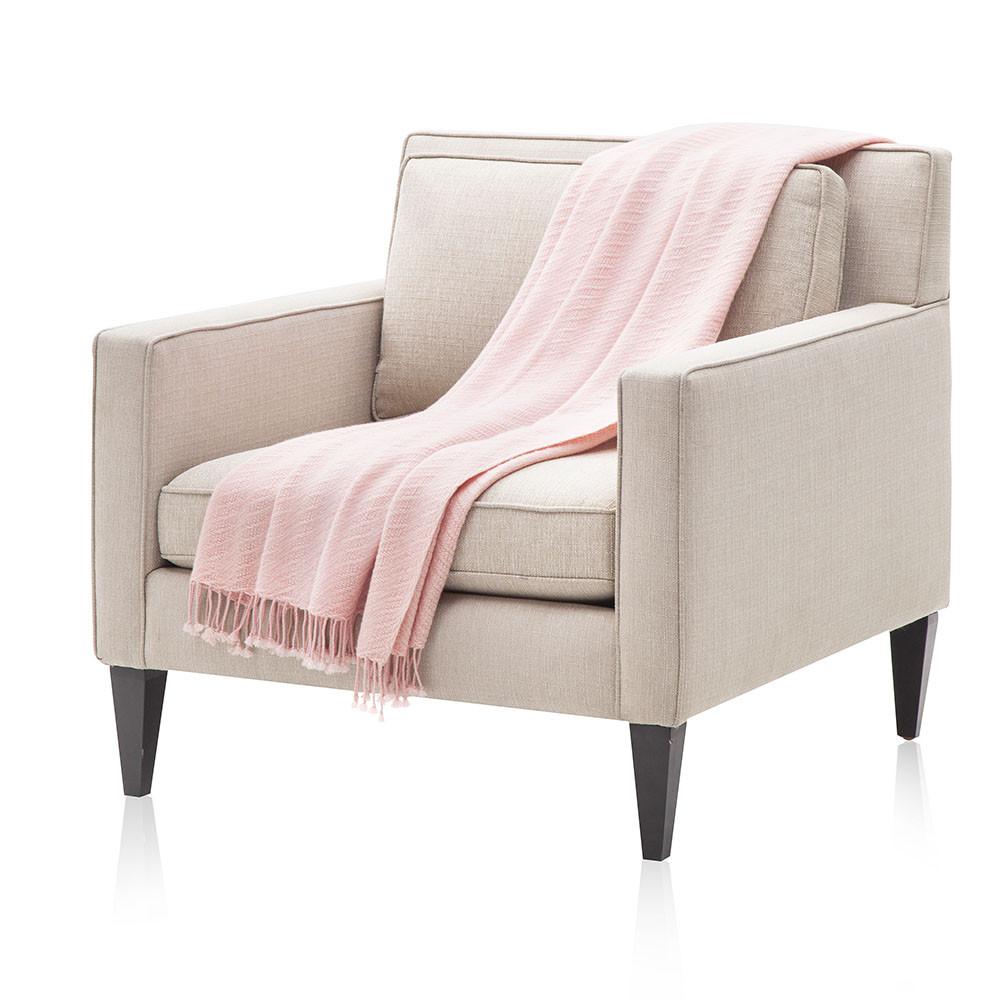 Baby Pink Patterned Throw