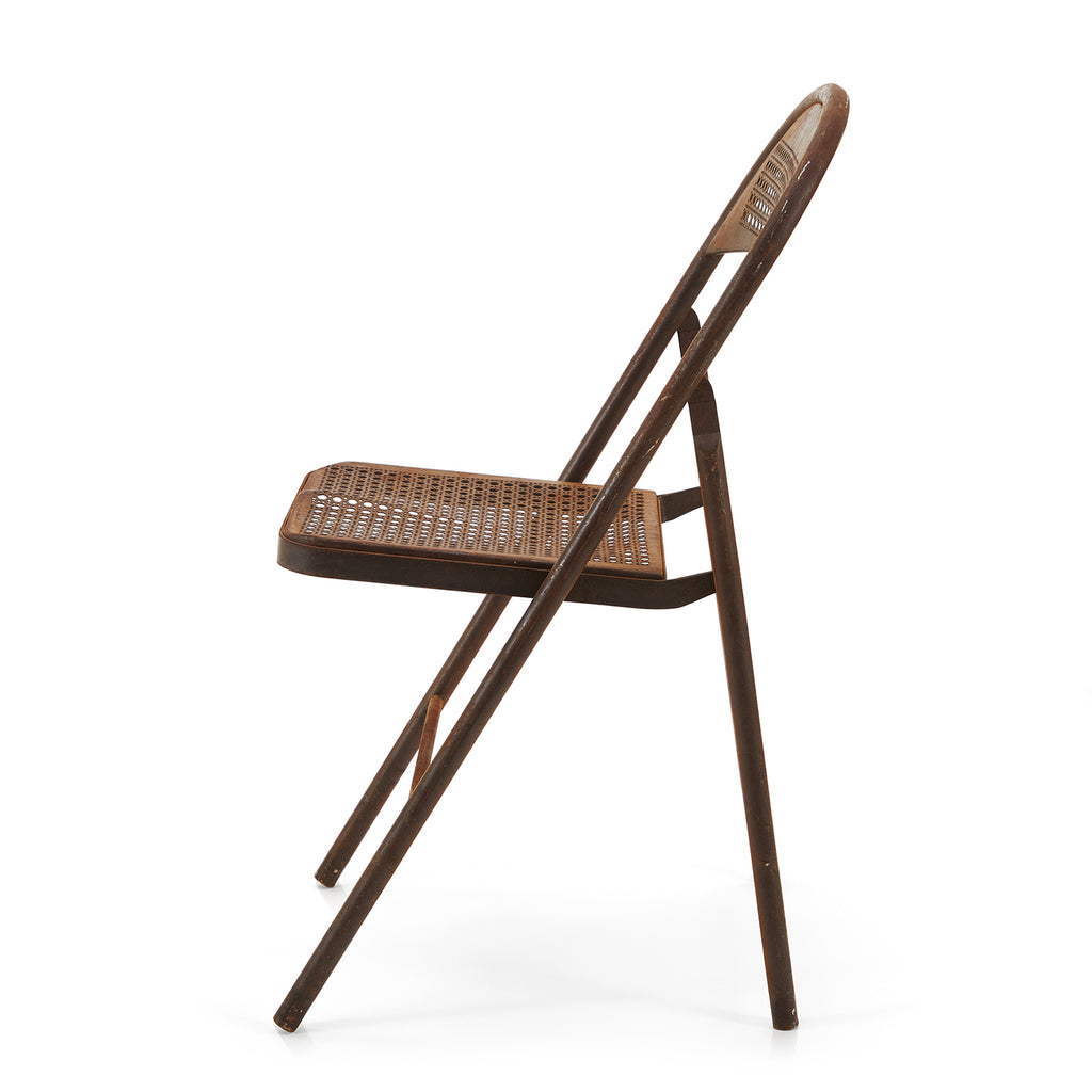 Brown Metal Perforated Folding Chair