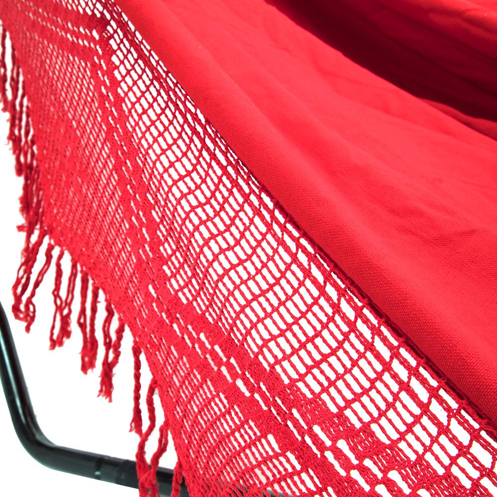 Red Bohemian Hammock with Red Fringe