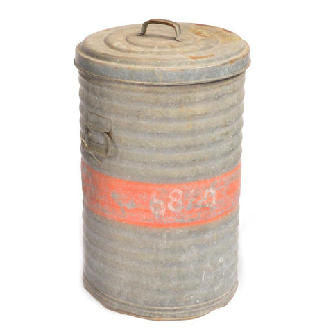 Orange Stripe Aluminum Trash Can