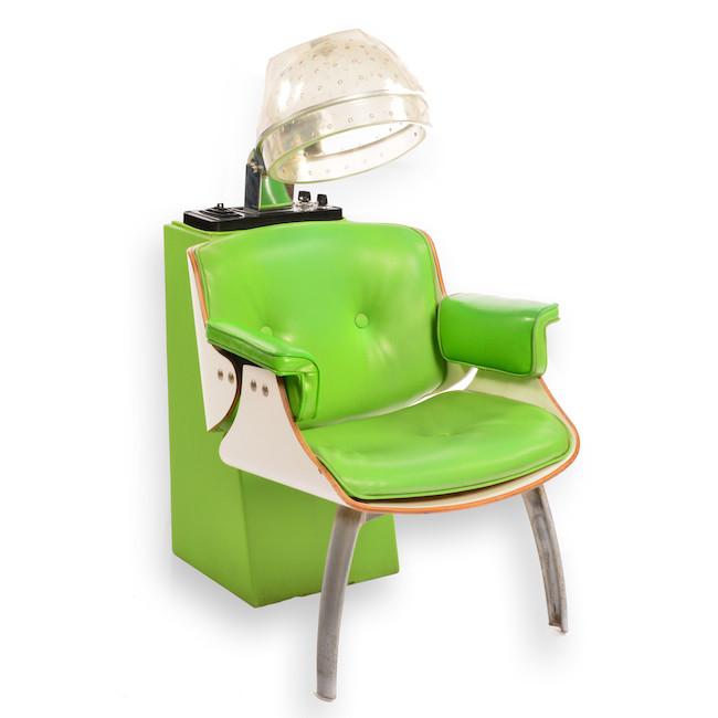 Lime Green Hair Drying Station Lounge Chair