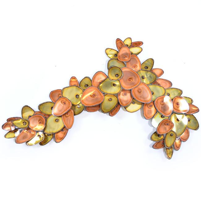 Brass Copper Leaves Wall Sculpture