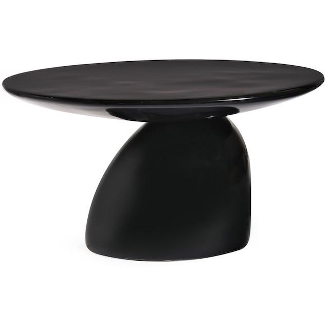 Black Modern Glossy Pebble Side Table