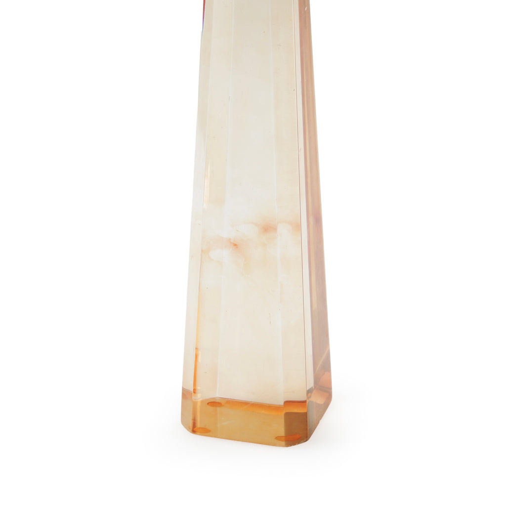 Faceted Amber and Clear Obelisks