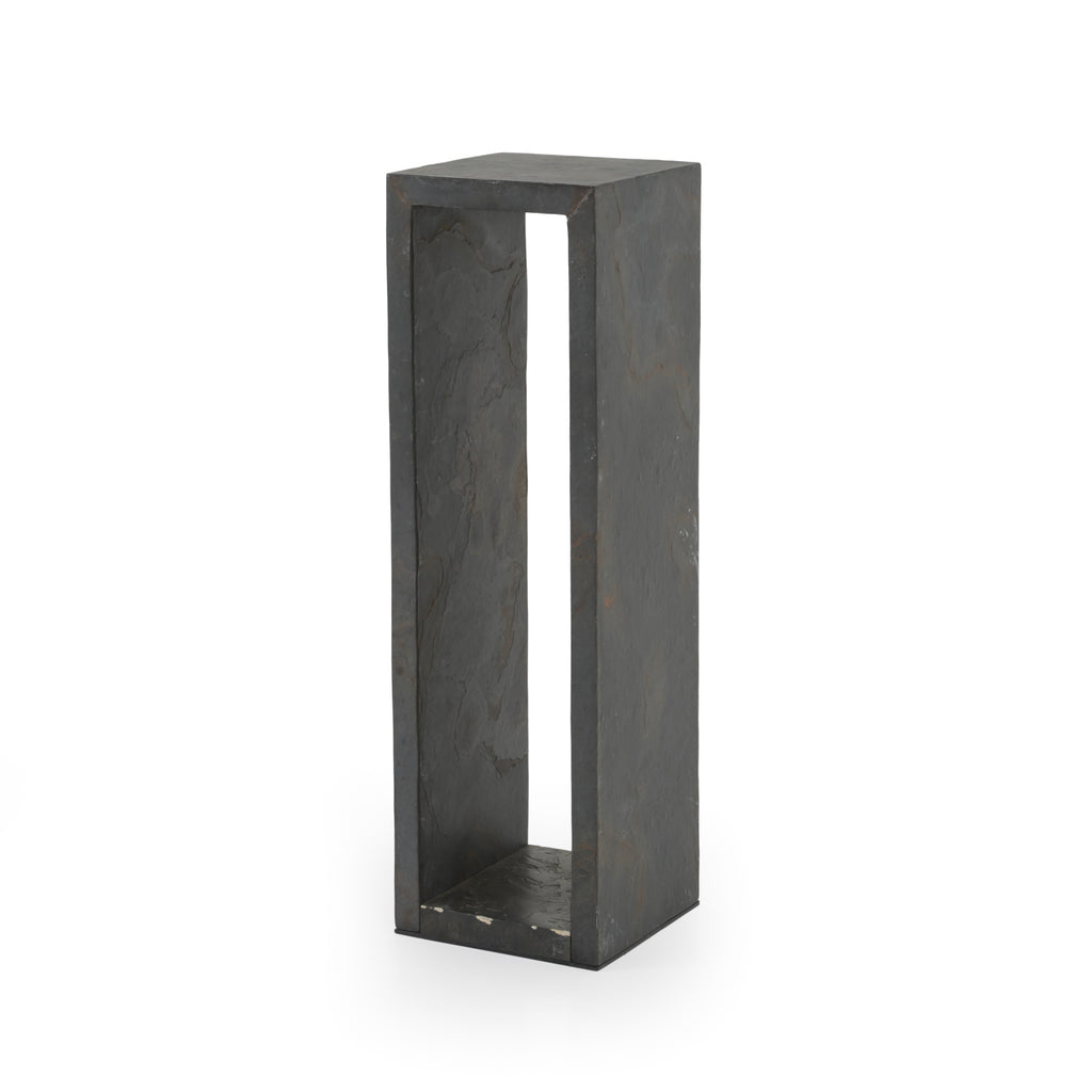 Dark Gray Slate Open Column Pedestal - Single