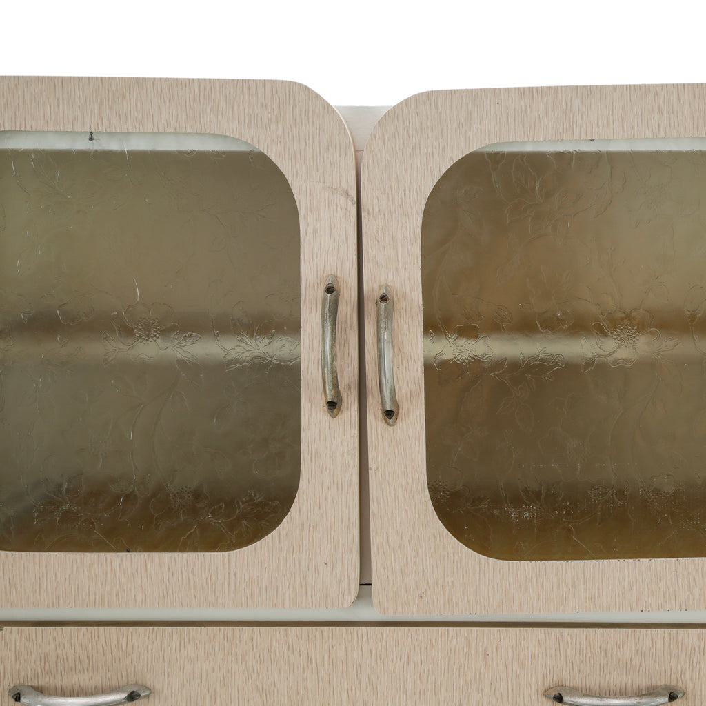 Beige and White Mid-Century Kitchen Hutch