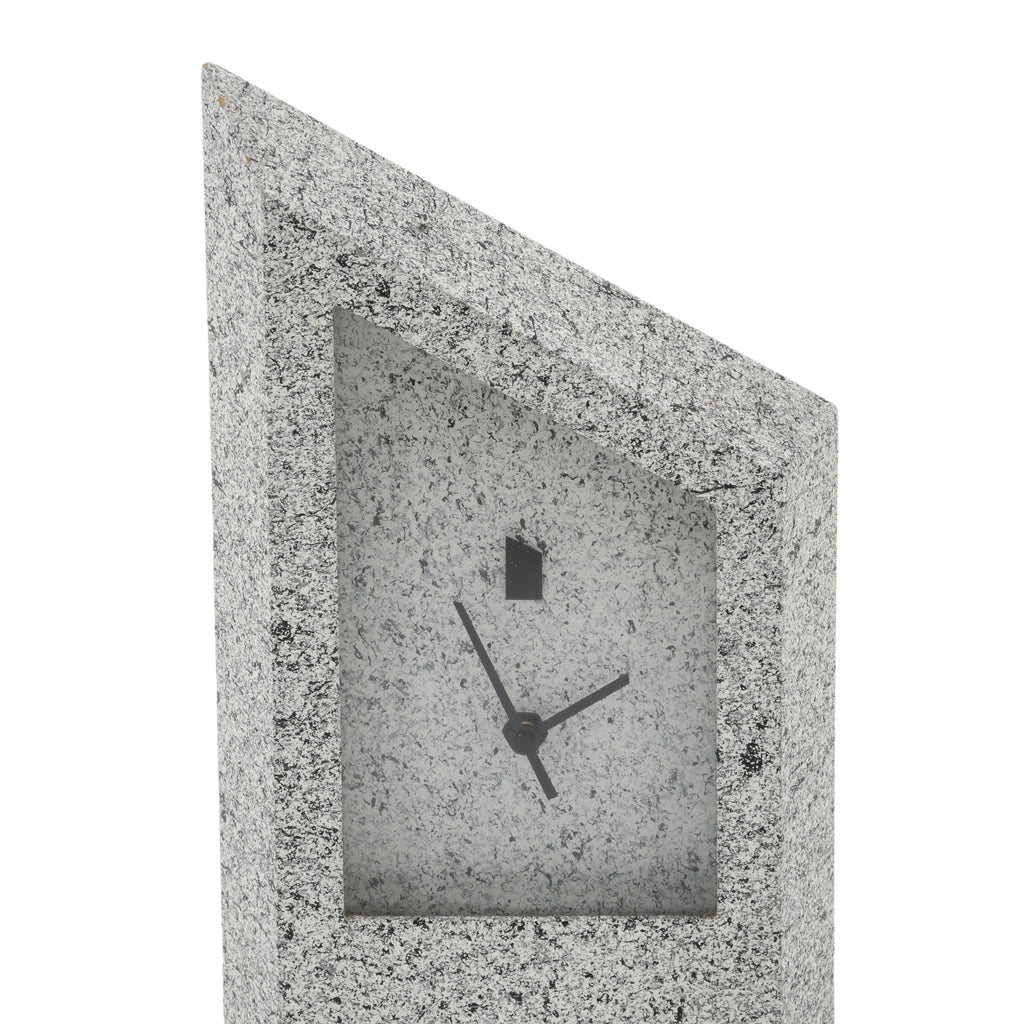 Gray Speckled Asymmetrical Desk Clock