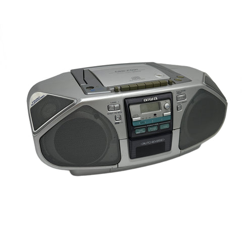 Silver & Gray AIWA Portable CD Boombox