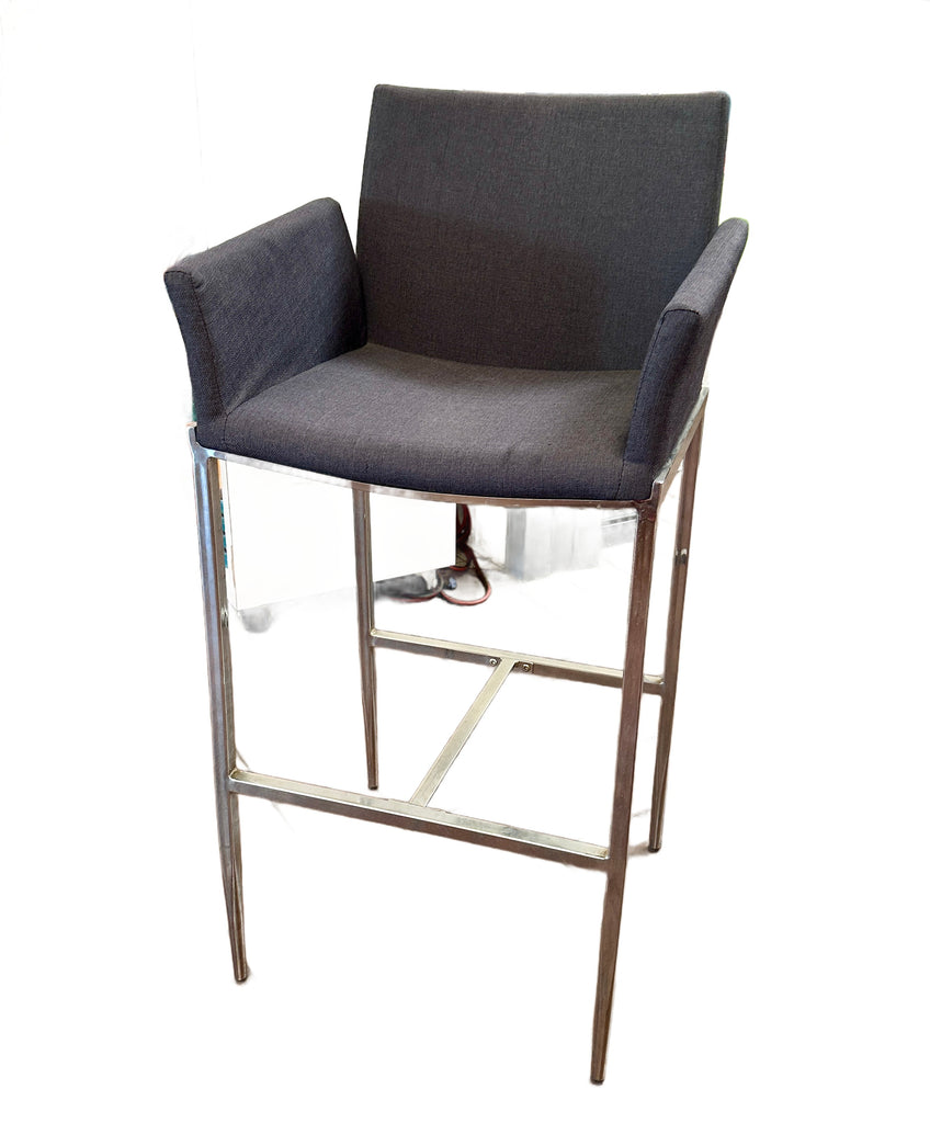 Dark Gray Upholstered Bar Stool