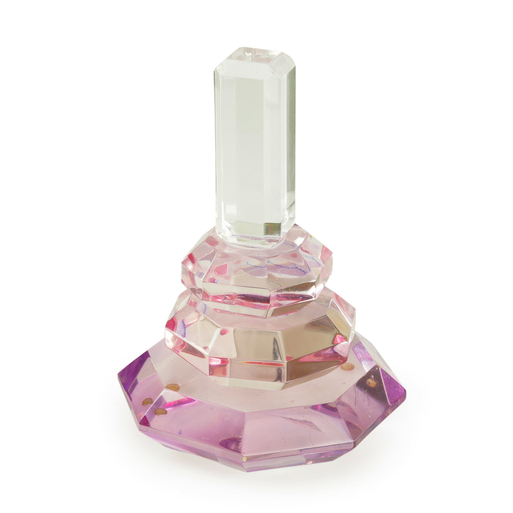 Faceted Pink and Clear Crystal Sculpture