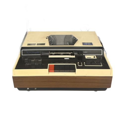 Vintage Beige and Brown Akai CS-50 Auto-Reverse Stereo Cassette Deck