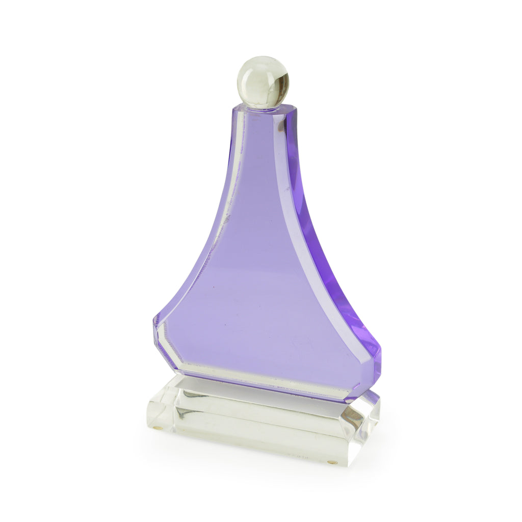 Purple and Clear Faceted Acrylic Sculpture