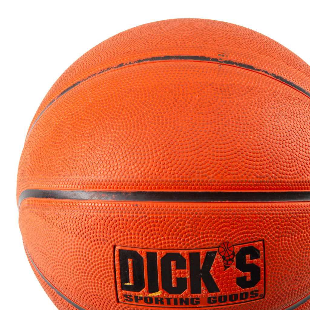 Orange Rubber Textured Basketball with Black Seams and DICK'S Sporting Goods Logo