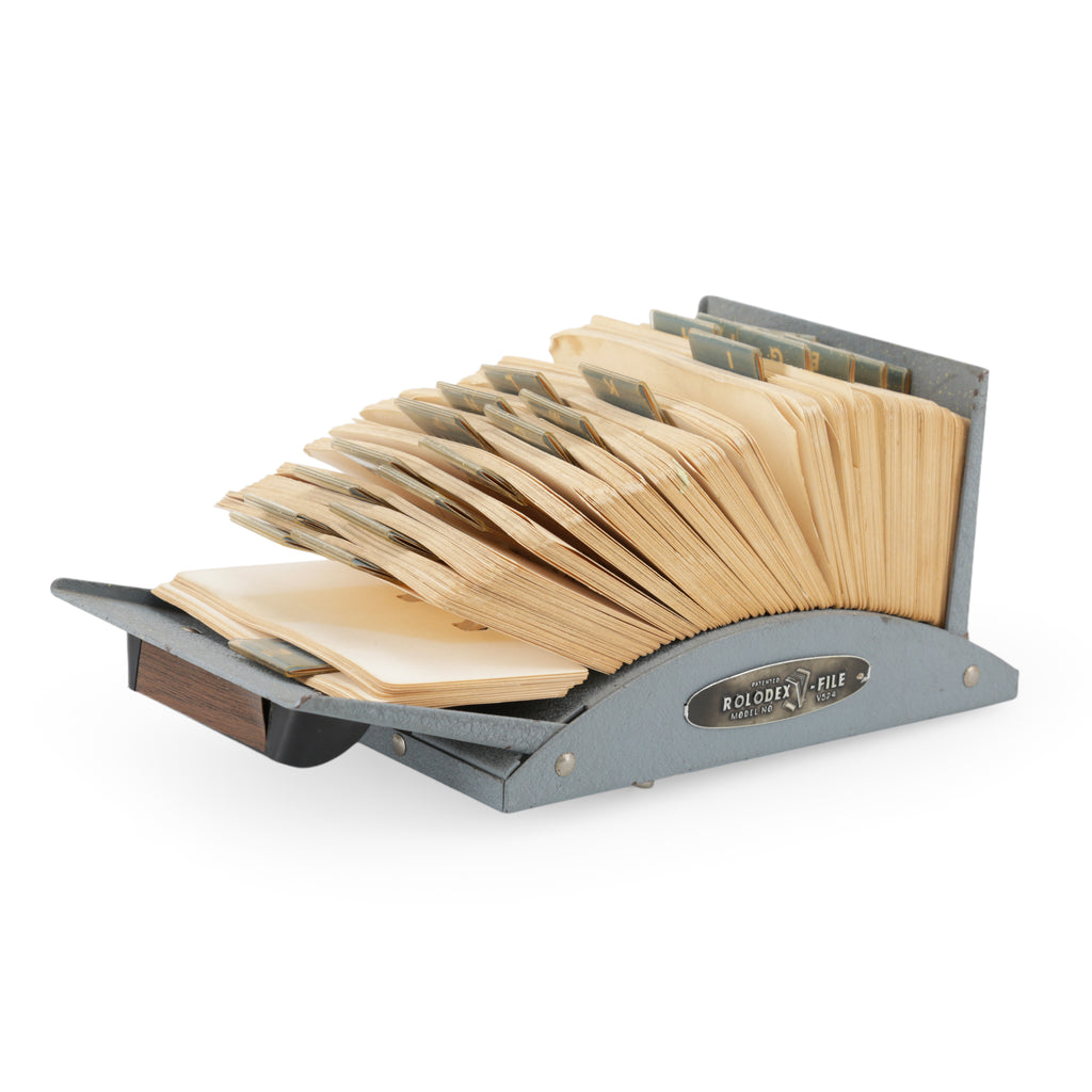 Slate Gray Metal Rolodex V-File
